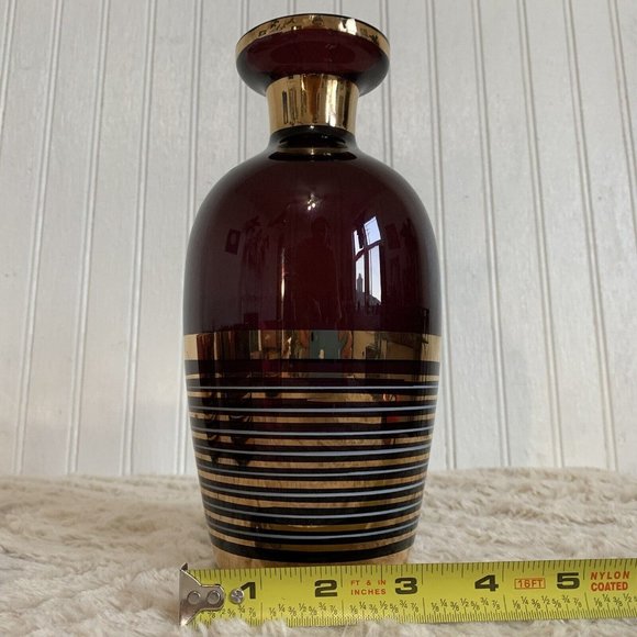 Vintage Bohemian Czech Glass Borske Sklo Amethyst Decanter & 5 Tumbler Glasses - Picture 13 of 15